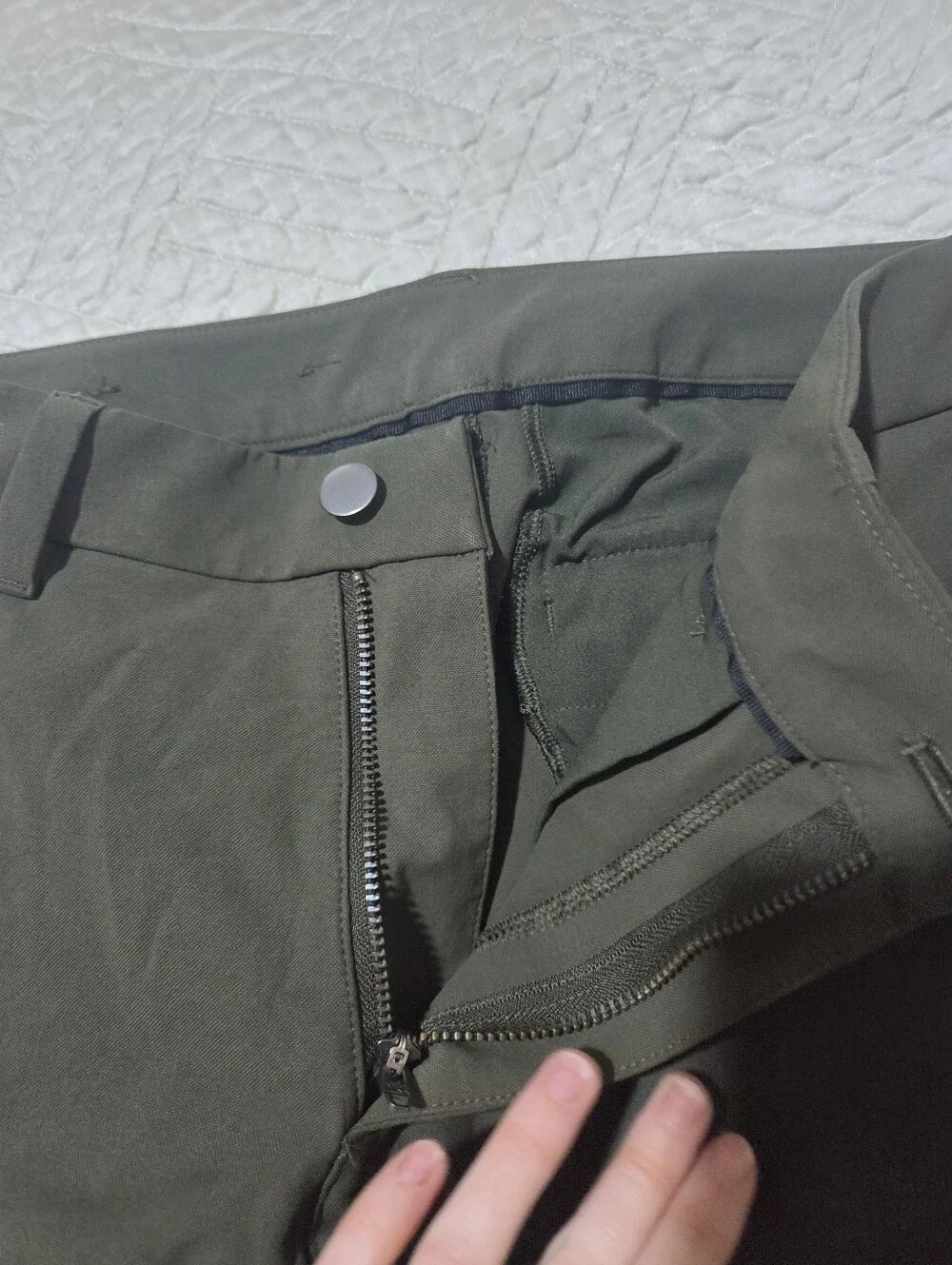 Lululemon ABC Classic Trouser Pant Olive Green Stretch Commuter Golf Workwear 32 - Picture 4 of 9